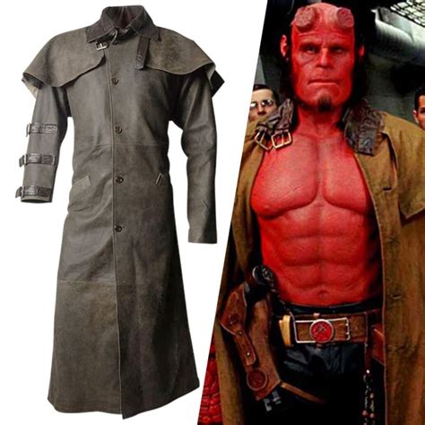 replica hellboy duster jacket|Inspired By Hellboy Leather Duster Coat, Handcrafted Cosplay .